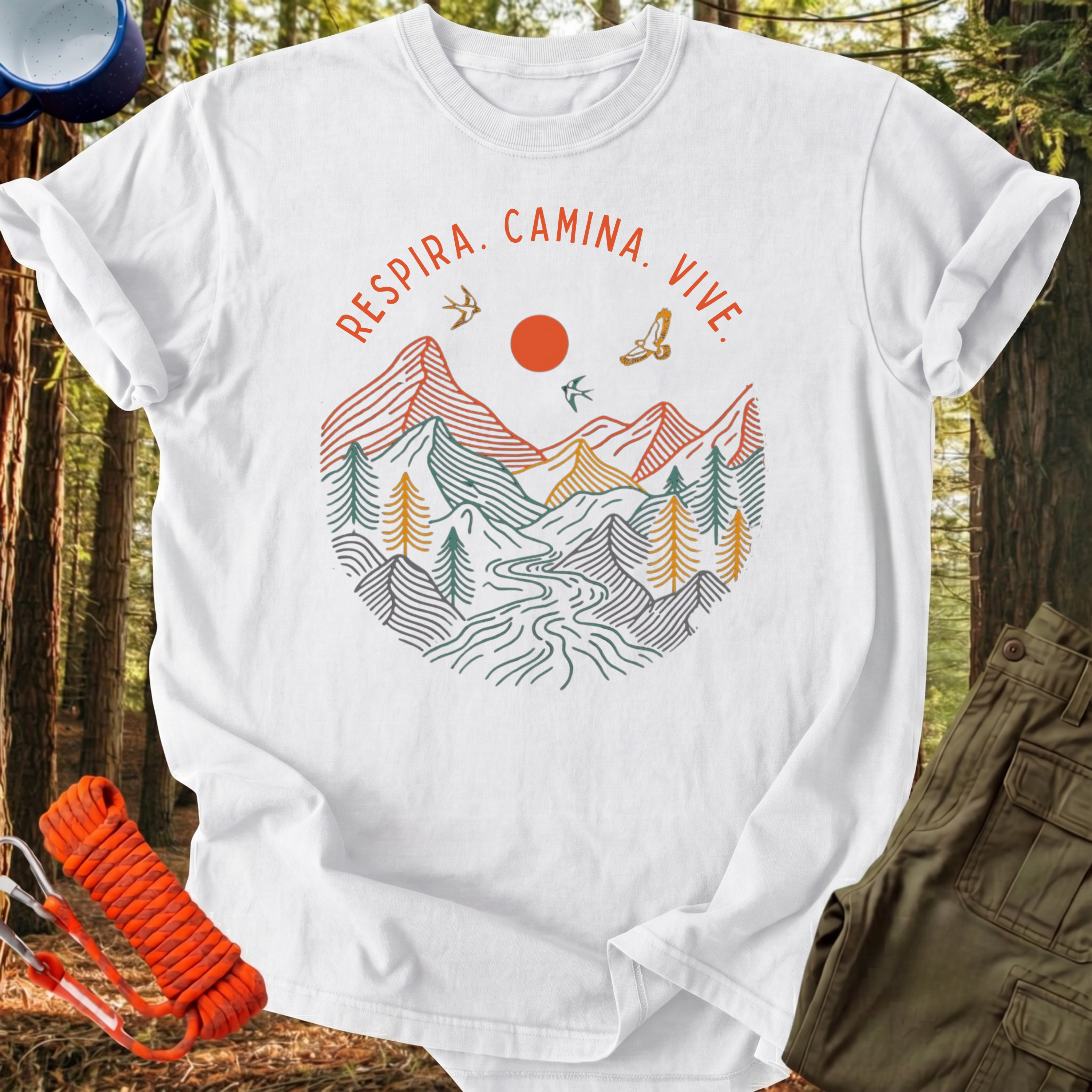 Camiseta Respira. Camina. Vive.