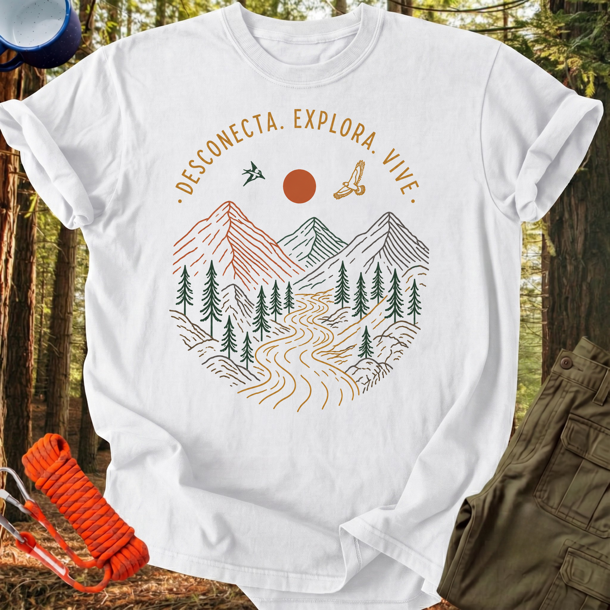 Camiseta Desconecta, Explora, Vive