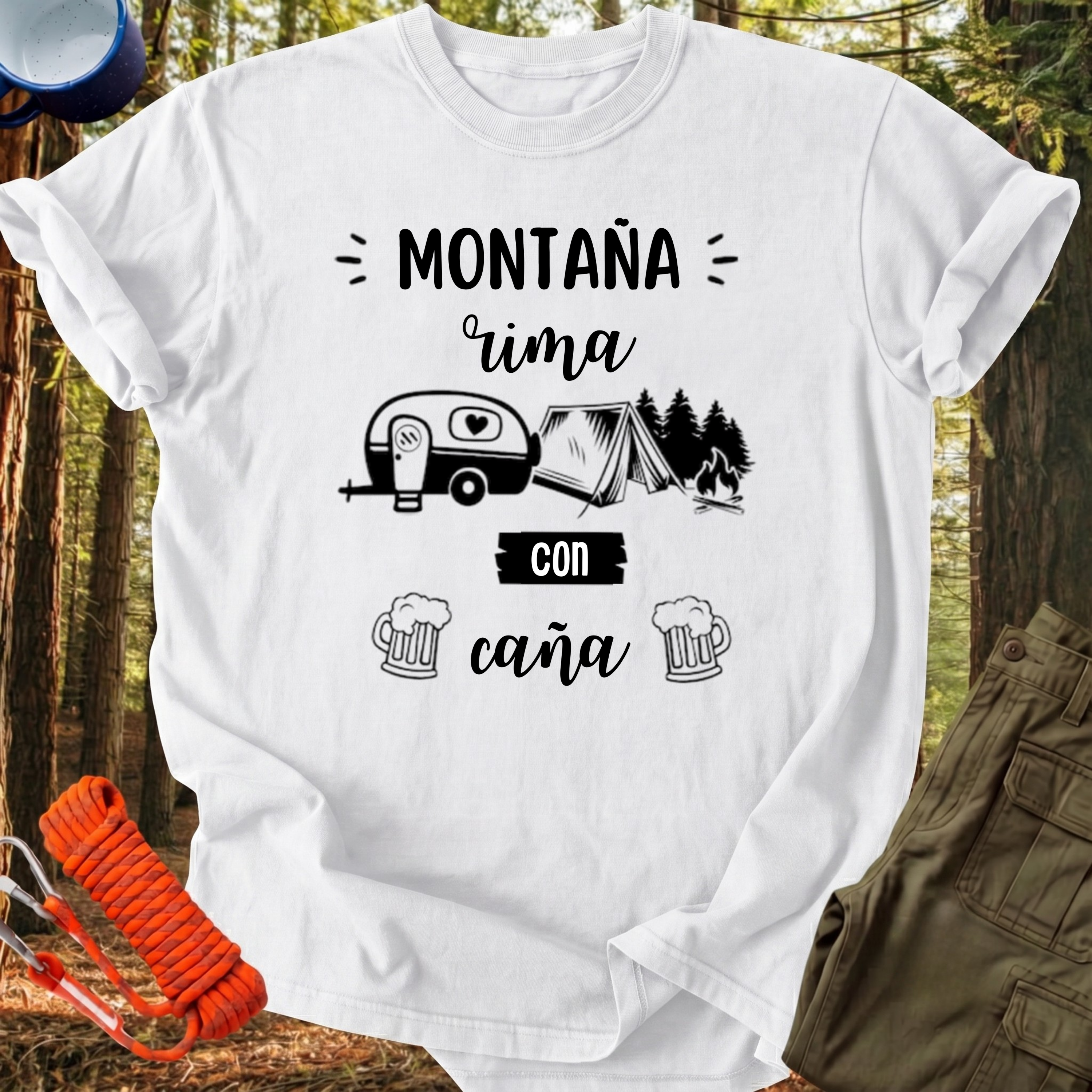 Camiseta Montaña rima con caña