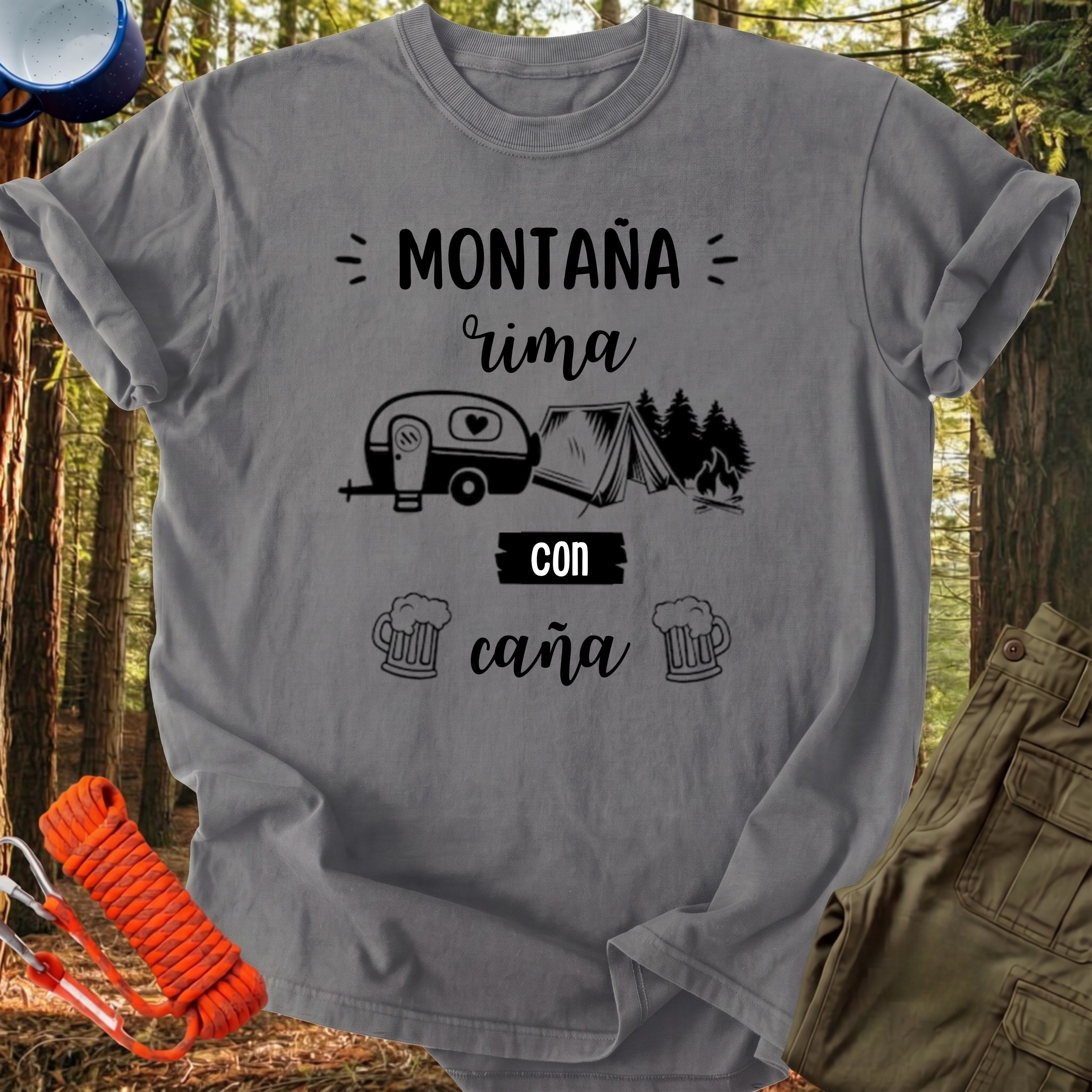 Camiseta Montaña rima con caña