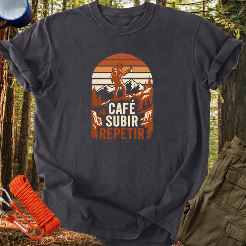 Camiseta Cafe, Subir, Repetir
