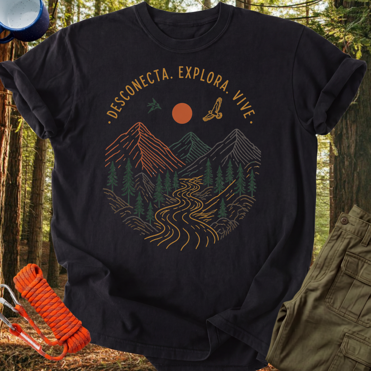 Camiseta Desconecta, Explora, Vive