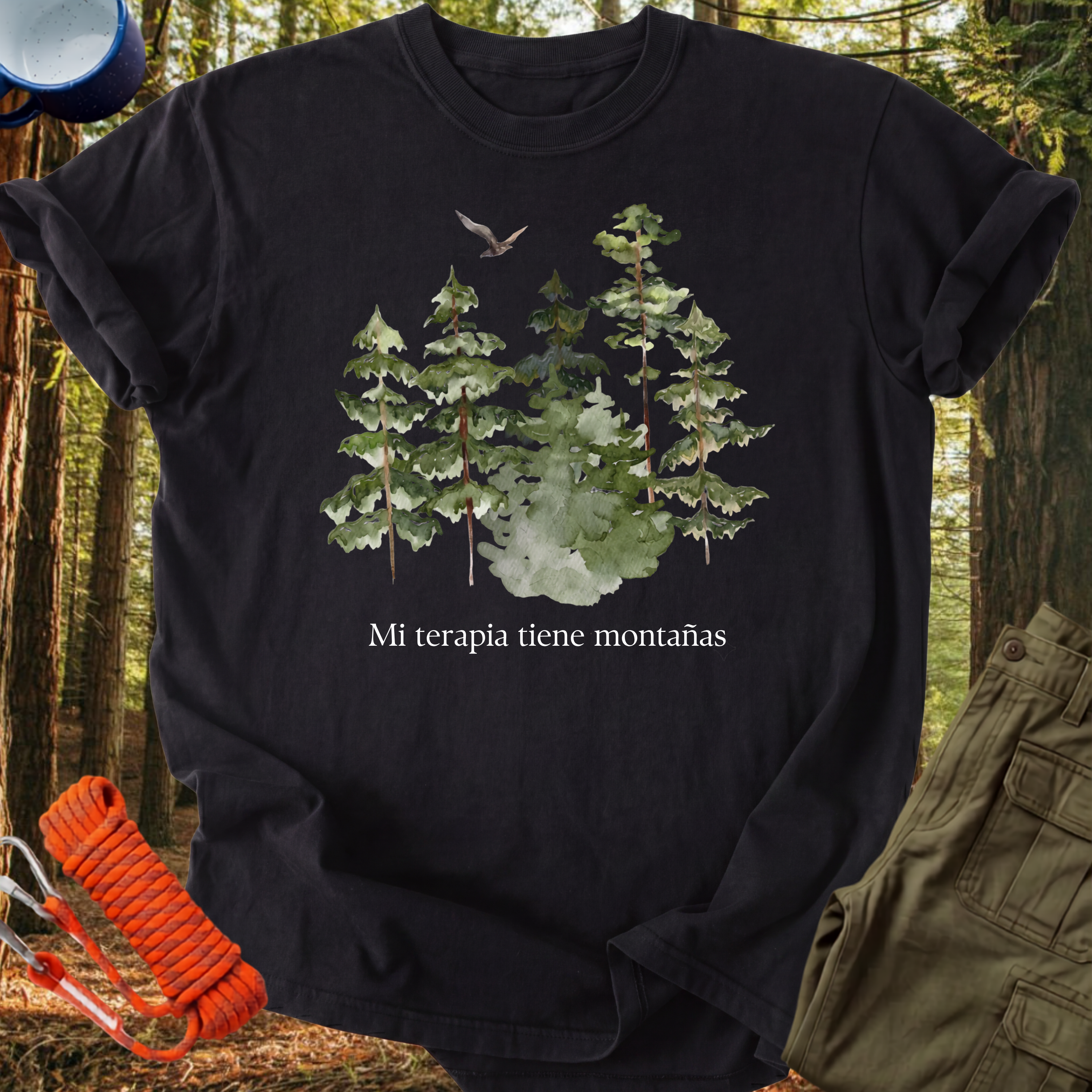 Camiseta Mi Terapia Tiene Montaña