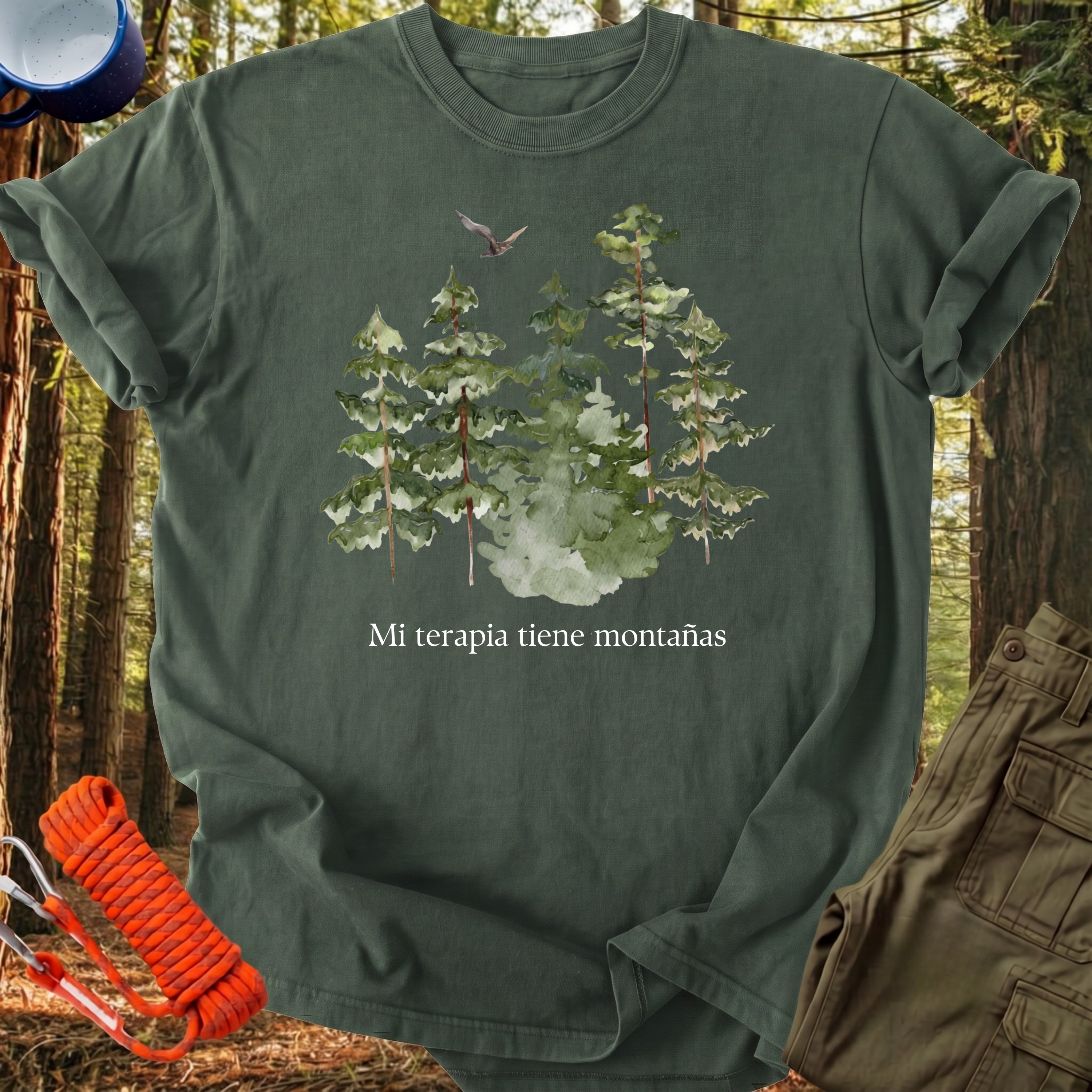 Camiseta Mi Terapia Tiene Montaña