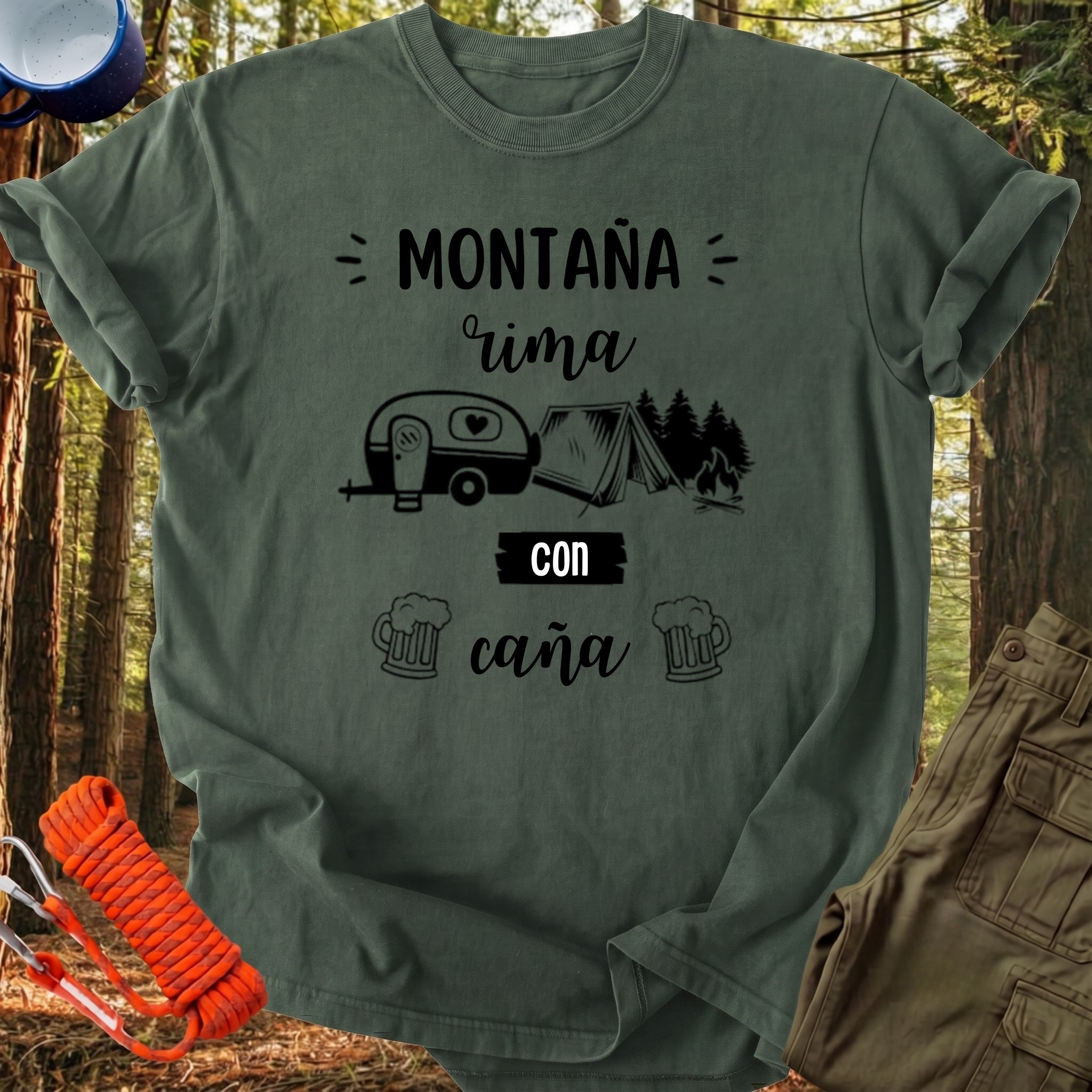 Camiseta Montaña rima con caña