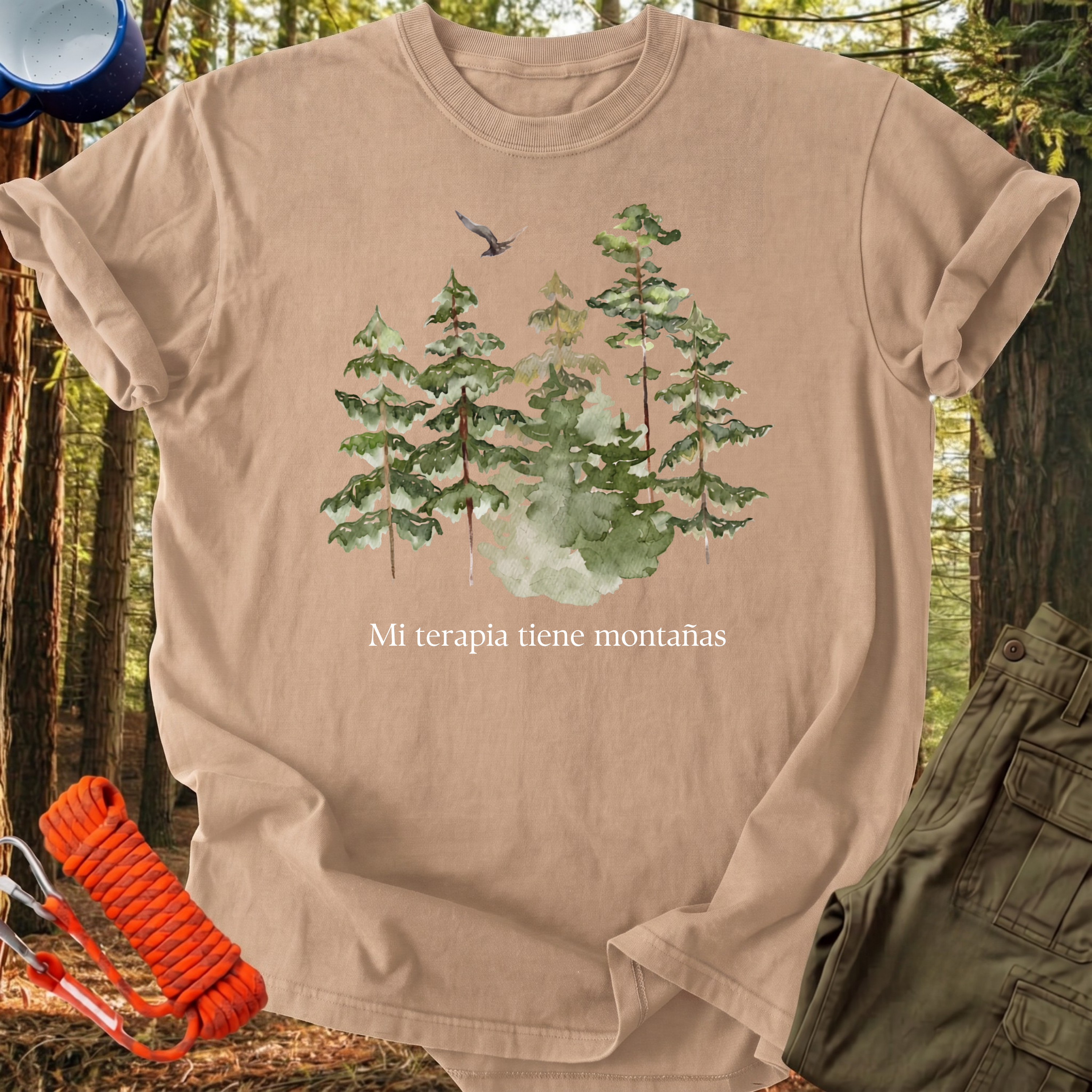 Camiseta Mi Terapia Tiene Montaña