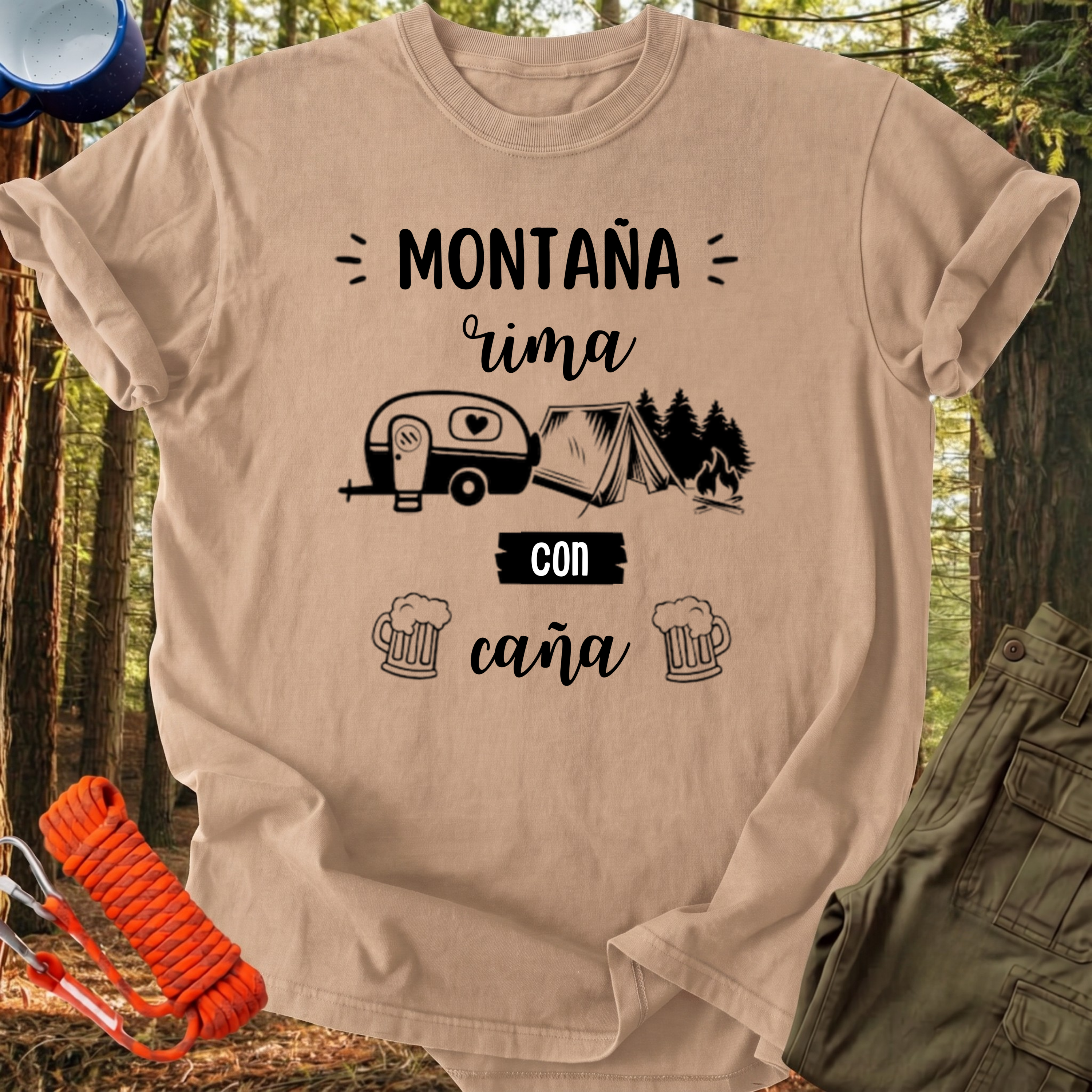 Camiseta Montaña rima con caña