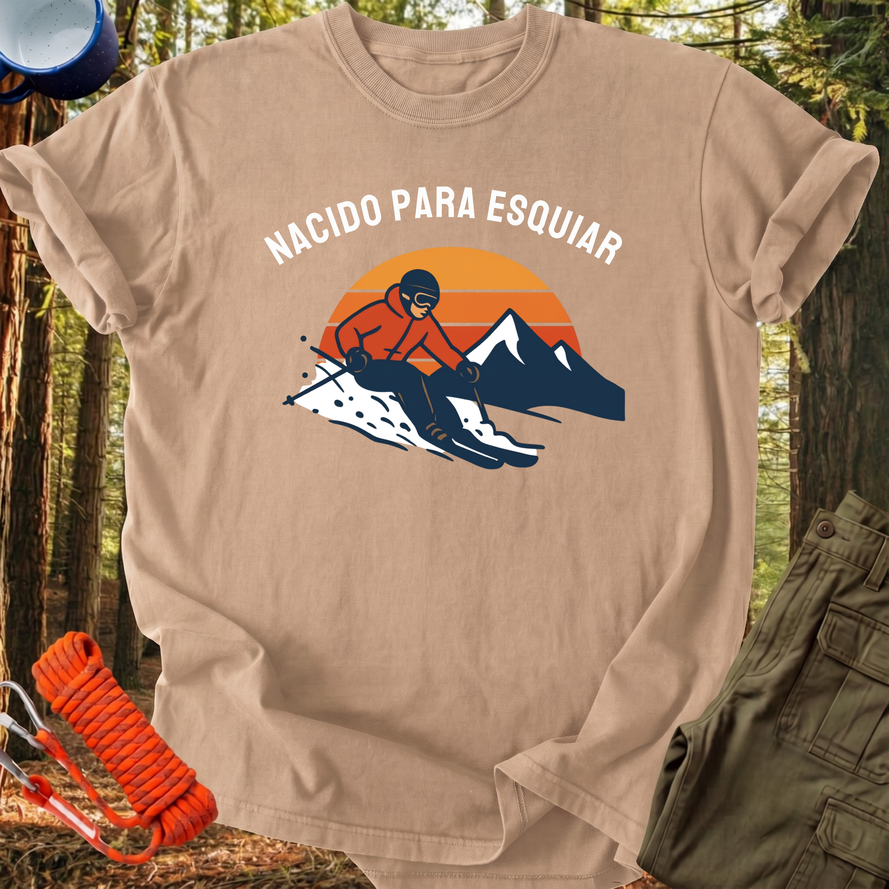 Camiseta Nacido para Esquiar